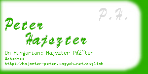 peter hajszter business card